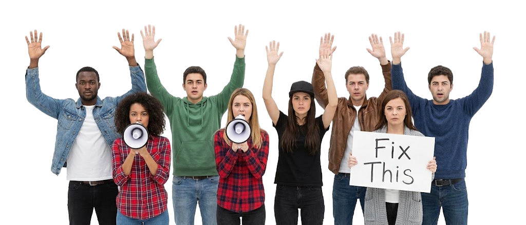 Crowd demanding action